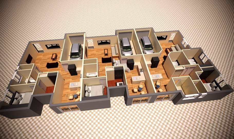 Duplex Design Home Plan – Td D