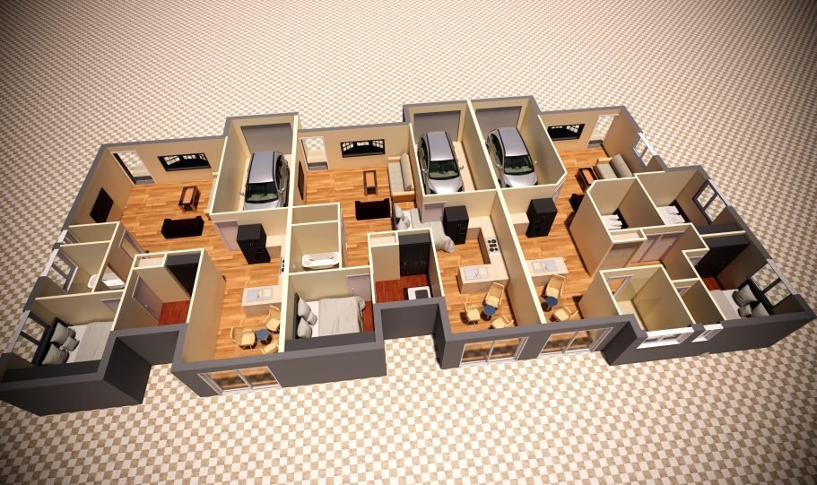 Duplex Design Home Plan – Td D