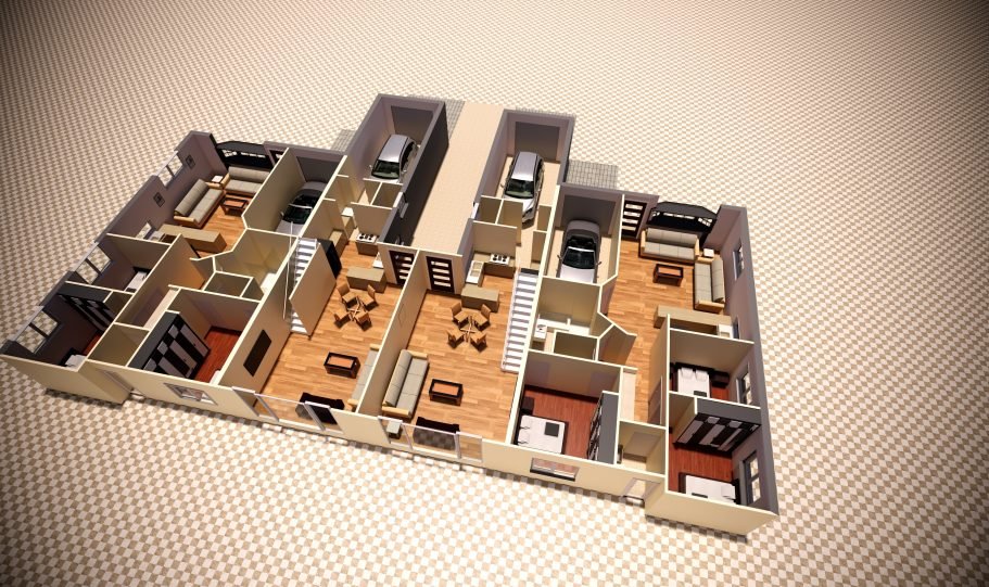 Duplex Design Home Plan – Th D