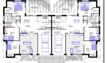 Duplex Kit Home Plan 234DUK 234.2m2 6 Bedrooms 2 Bath 2