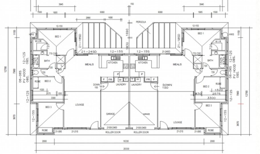 Duplex Kit Home Plan 234DUK 234.2m2 6 Bedrooms 2 Bath 3