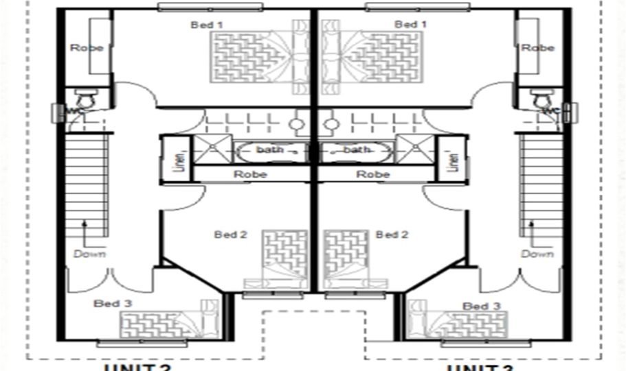 Duplex Kit Home Plan 380TH 380m2 12 Bedrooms 4 Bath 3