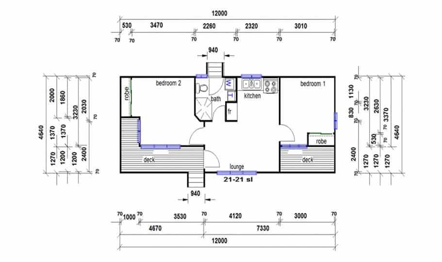 Granny Flat Kit Home Design 55B 01