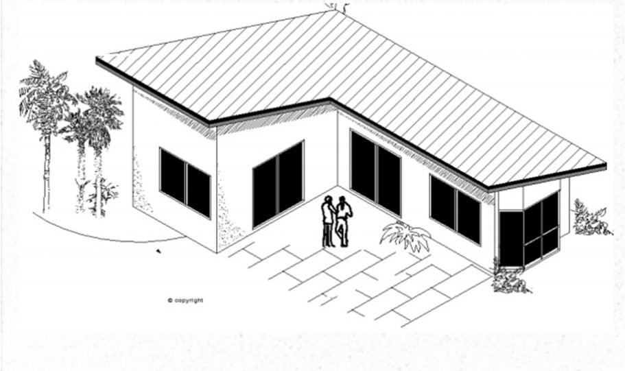 One Bedroom Granny Flat Cum Office Plan No M