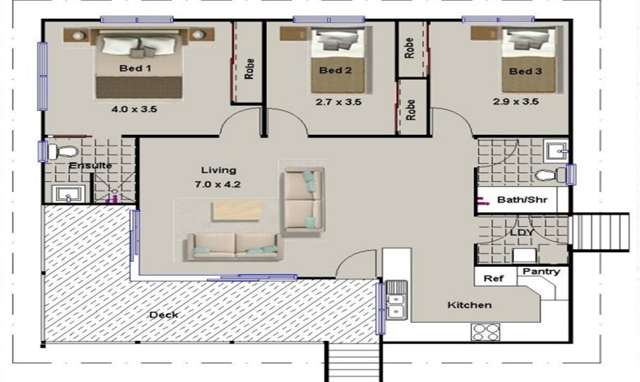 One Storey Kit Homes Plan 112 112m2 3 Bed 2 Bath 8