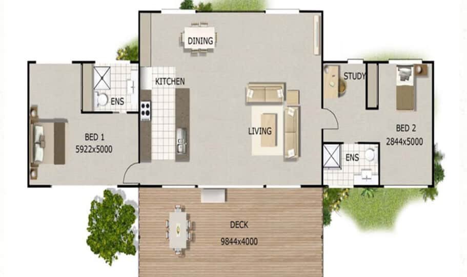 Sloping Land Kit Home Design 173 06