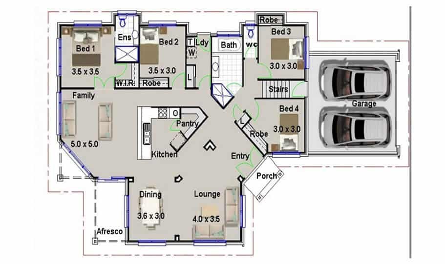 Sloping Land Kit Home Design 218 01