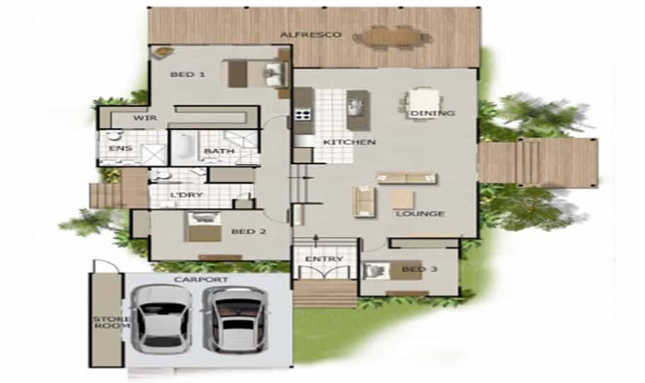 Sloping Land Kit Home Design 242 01