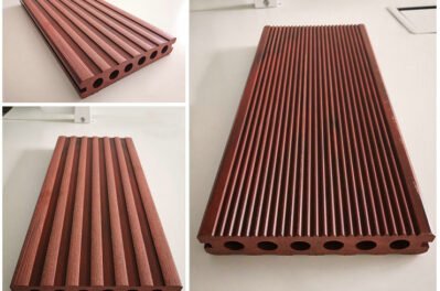 Red Wood Art Color Wood Plastic Composite Floor For Forest Park